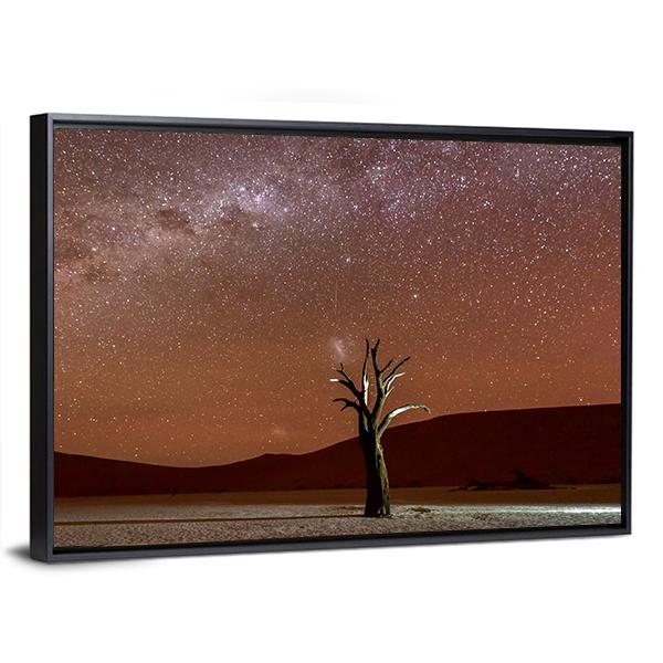Dead Vlei At Dusk Canvas Wall Art-3 Horizontal-Gallery Wrap-25" x 16"-Tiaracle