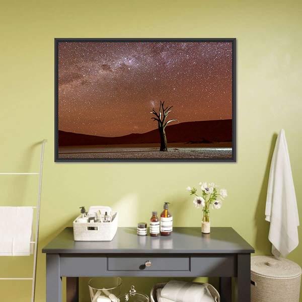 Dead Vlei At Dusk Canvas Wall Art-3 Horizontal-Gallery Wrap-25" x 16"-Tiaracle