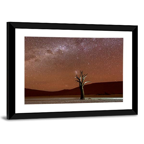 Dead Vlei At Dusk Canvas Wall Art-3 Horizontal-Gallery Wrap-25" x 16"-Tiaracle