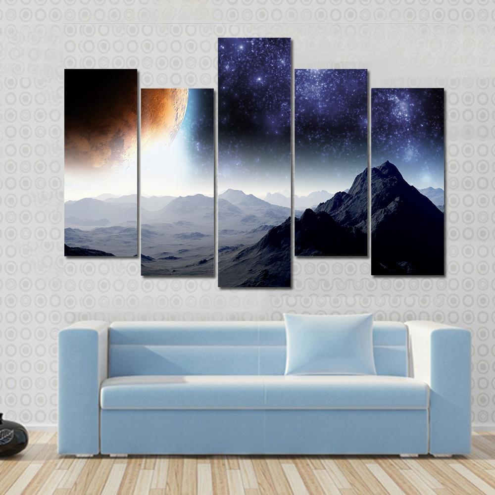 Deep Space Illusion Canvas Wall Art-5 Pop-Gallery Wrap-47&quot; x 32&quot;-Tiaracle