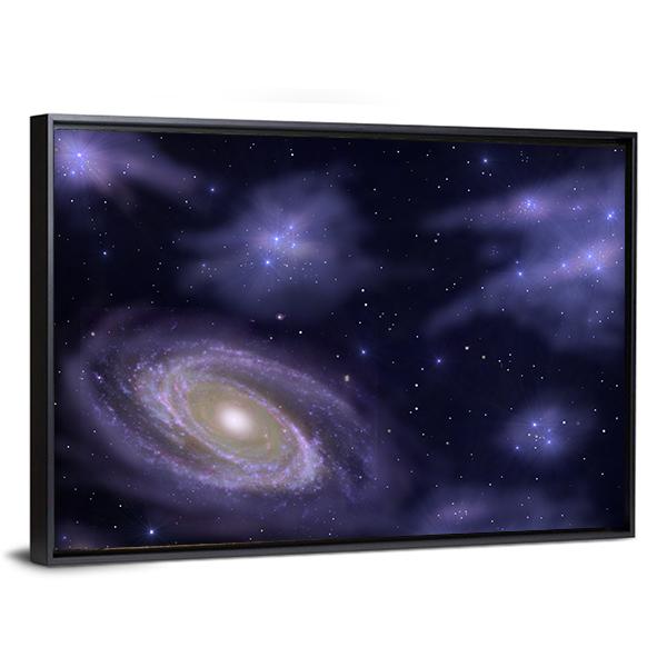 Deep Space Spiral Galaxy Canvas Wall Art-3 Horizontal-Gallery Wrap-25" x 16"-Tiaracle