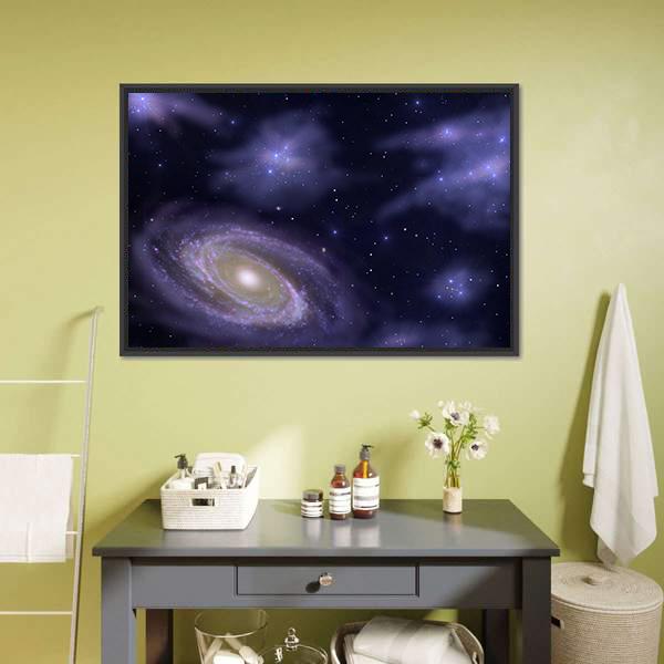 Deep Space Spiral Galaxy Canvas Wall Art-3 Horizontal-Gallery Wrap-25" x 16"-Tiaracle