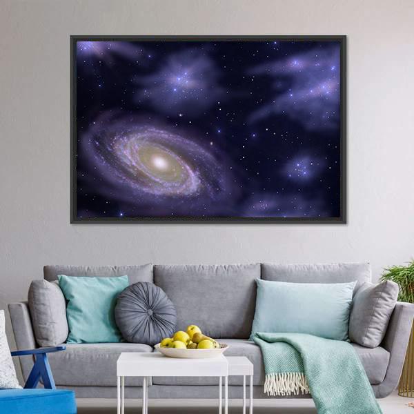Deep Space Spiral Galaxy Canvas Wall Art-3 Horizontal-Gallery Wrap-25" x 16"-Tiaracle
