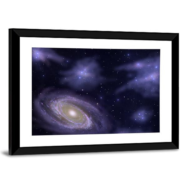 Deep Space Spiral Galaxy Canvas Wall Art-3 Horizontal-Gallery Wrap-25" x 16"-Tiaracle