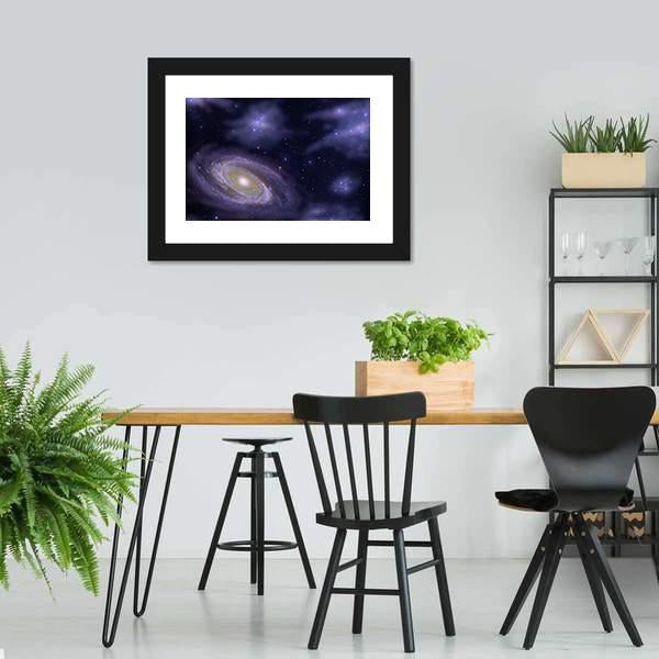 Deep Space Spiral Galaxy Canvas Wall Art-3 Horizontal-Gallery Wrap-25" x 16"-Tiaracle