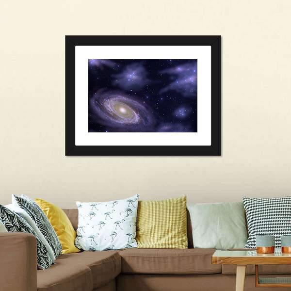 Deep Space Spiral Galaxy Canvas Wall Art-1 Piece-Framed Print-20" x 16"-Tiaracle