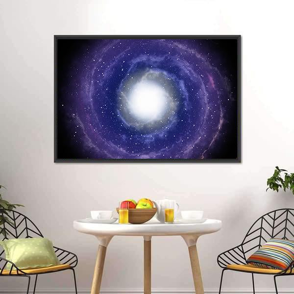 Deep Spiral Galaxy Canvas Wall Art-1 Piece-Floating Frame-24" x 16"-Tiaracle