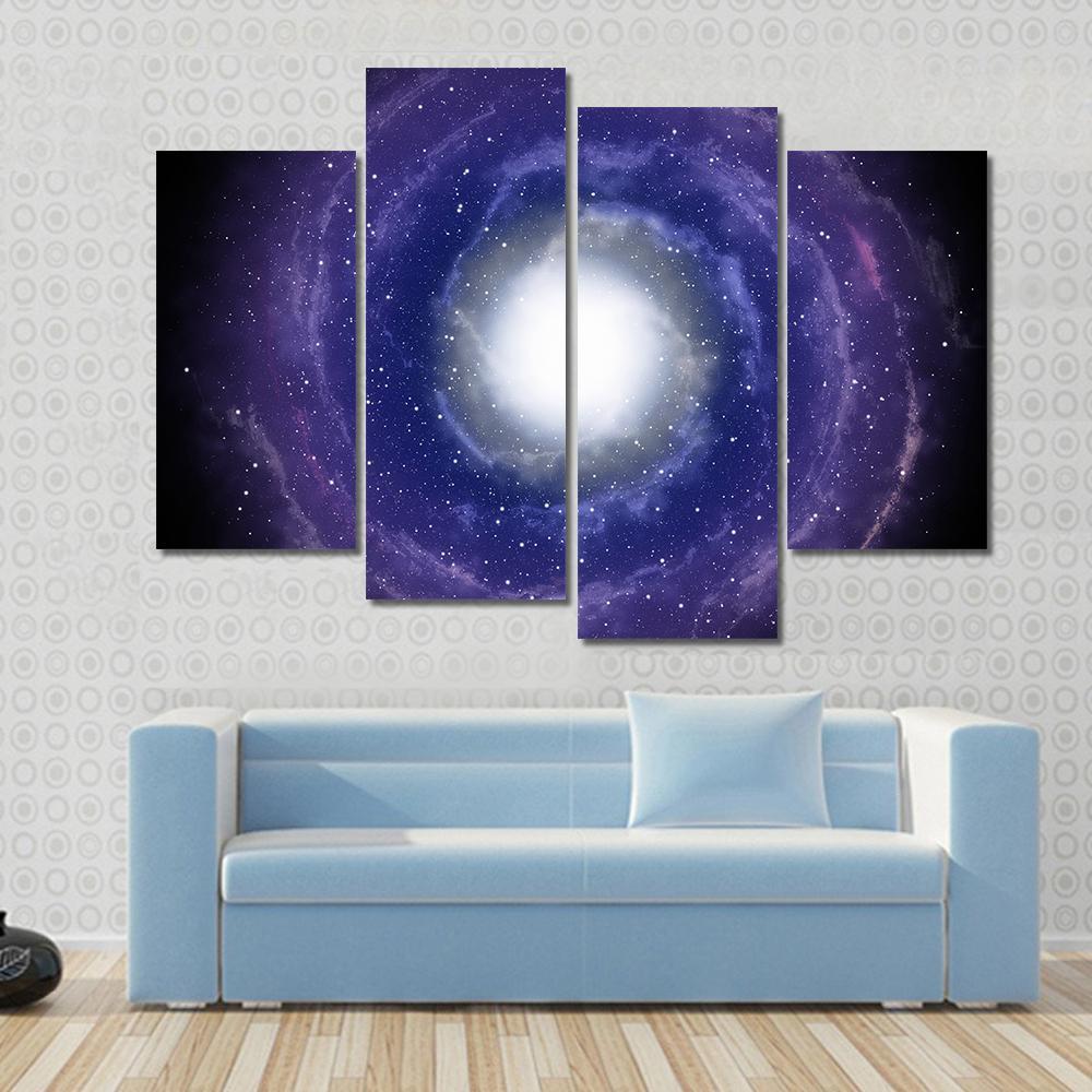 Deep Spiral Galaxy Canvas Wall Art-1 Piece-Gallery Wrap-48" x 32"-Tiaracle