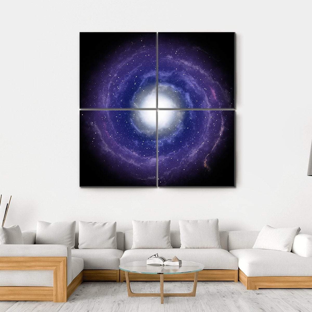 Deep Spiral Galaxy Canvas Wall Art-4 Square-Gallery Wrap-17" x 17"-Tiaracle