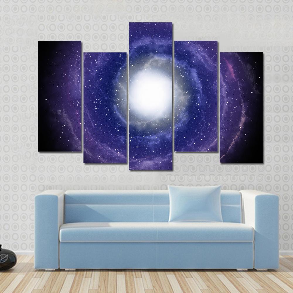 Deep Spiral Galaxy Canvas Wall Art-5 Pop-Gallery Wrap-47" x 32"-Tiaracle