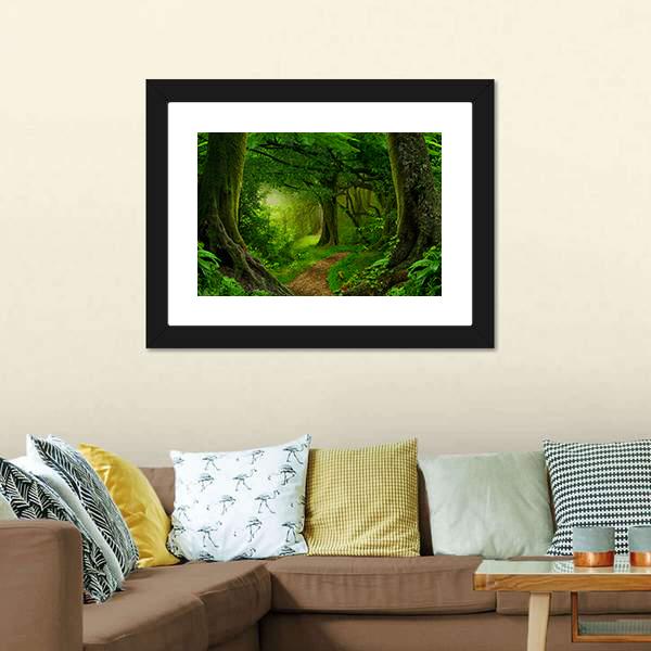 Deep Tropical Jungle Canvas Wall Art-1 Piece-Framed Print-20" x 16"-Tiaracle