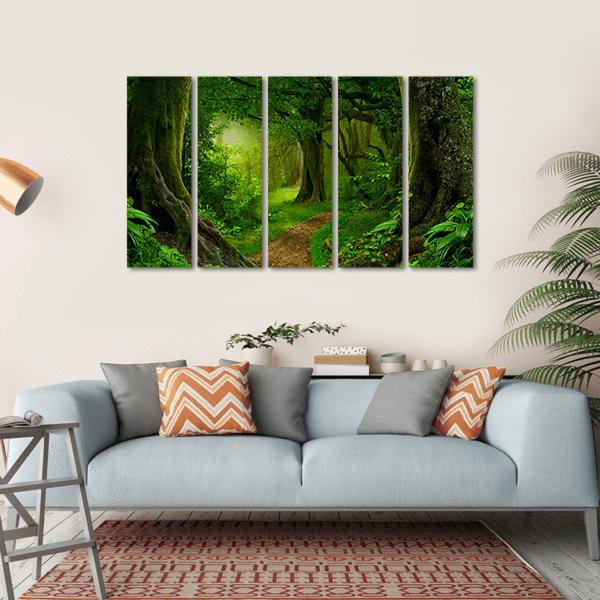 Deep Tropical Jungle Canvas Wall Art-5 Horizontal-Gallery Wrap-22" x 12"-Tiaracle