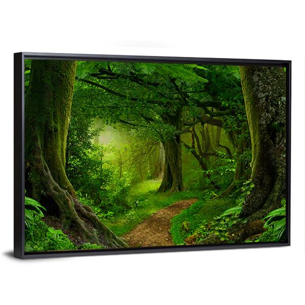 Deep Tropical Jungle Canvas Wall Art-3 Horizontal-Gallery Wrap-25" x 16"-Tiaracle