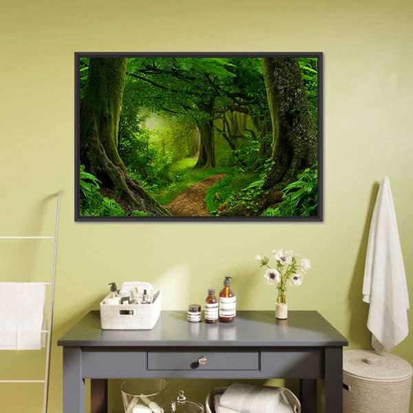 Deep Tropical Jungle Canvas Wall Art-3 Horizontal-Gallery Wrap-25" x 16"-Tiaracle