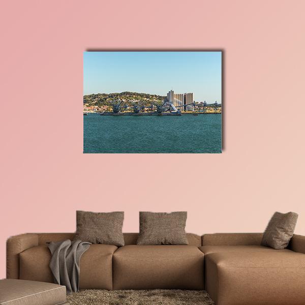 Deep Water Port Portugal Canvas Wall Art-1 Piece-Gallery Wrap-48" x 32"-Tiaracle