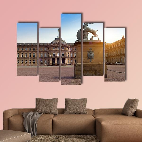 Deer sculpture In Germany Canvas Wall Art-5 Pop-Gallery Wrap-47" x 32"-Tiaracle