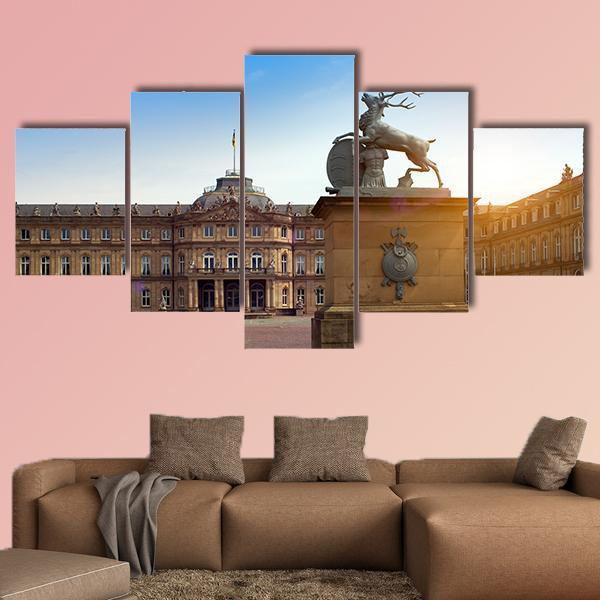 Deer sculpture In Germany Canvas Wall Art-5 Star-Gallery Wrap-62" x 32"-Tiaracle