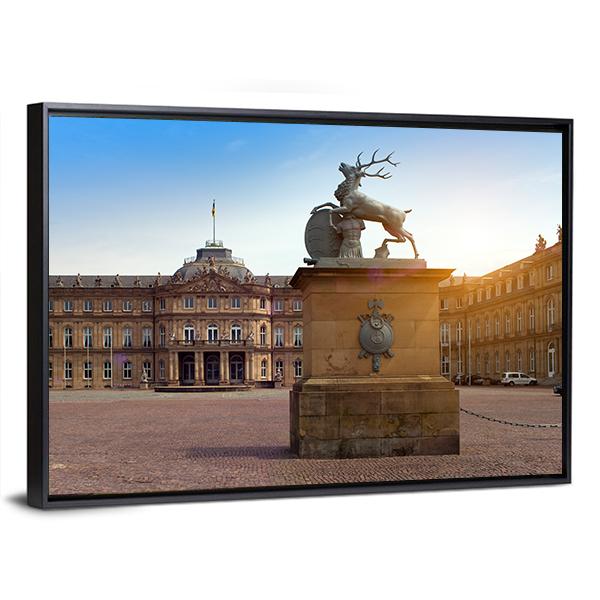 Deer sculpture In Germany Canvas Wall Art-3 Horizontal-Gallery Wrap-25" x 16"-Tiaracle