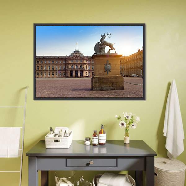 Deer sculpture In Germany Canvas Wall Art-3 Horizontal-Gallery Wrap-25" x 16"-Tiaracle