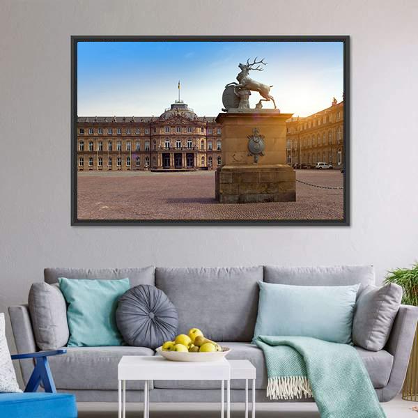 Deer sculpture In Germany Canvas Wall Art-3 Horizontal-Gallery Wrap-25" x 16"-Tiaracle