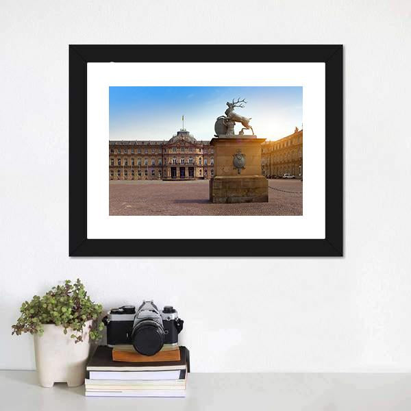 Deer sculpture In Germany Canvas Wall Art-3 Horizontal-Gallery Wrap-25" x 16"-Tiaracle