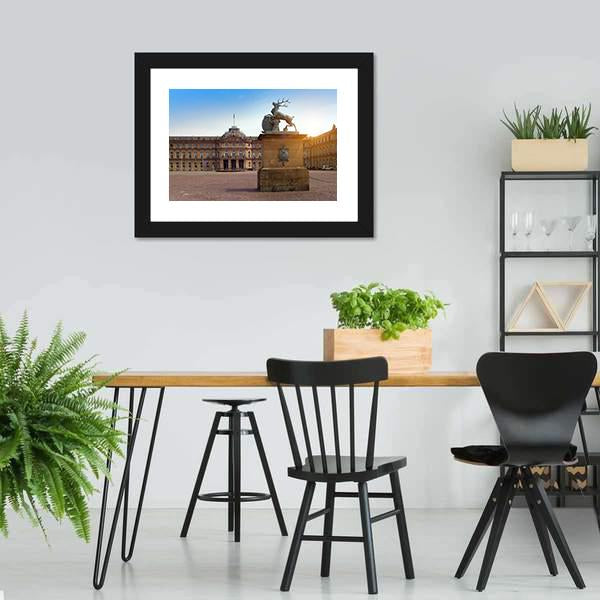 Deer sculpture In Germany Canvas Wall Art-3 Horizontal-Gallery Wrap-25" x 16"-Tiaracle