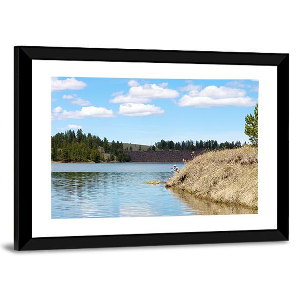 Deerfield Lake Panoramic Canvas Wall Art-1 Piece-36" x 12"-Tiaracle