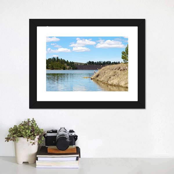 Deerfield Lake Panoramic Canvas Wall Art-1 Piece-36" x 12"-Tiaracle