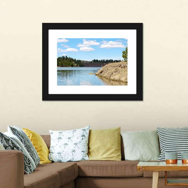 Deerfield Lake Panoramic Canvas Wall Art-1 Piece-36" x 12"-Tiaracle