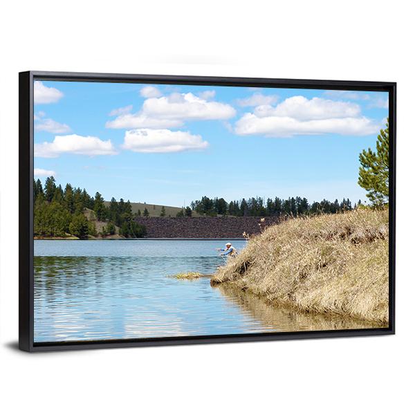Deerfield Lake Panoramic Canvas Wall Art-1 Piece-36" x 12"-Tiaracle
