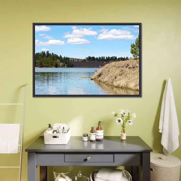 Deerfield Lake Panoramic Canvas Wall Art-1 Piece-36" x 12"-Tiaracle