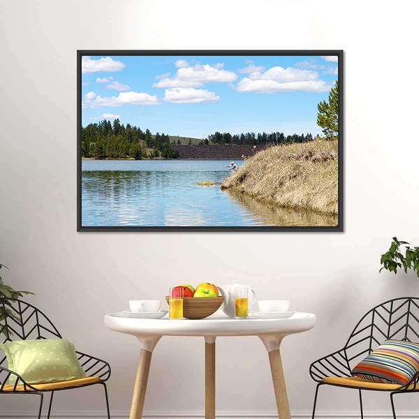 Deerfield Lake Panoramic Canvas Wall Art-1 Piece-36" x 12"-Tiaracle
