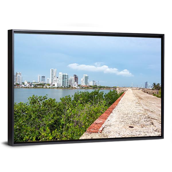 Defensive Wall Of Cartagena Canvas Wall Art-3 Horizontal-Gallery Wrap-25" x 16"-Tiaracle