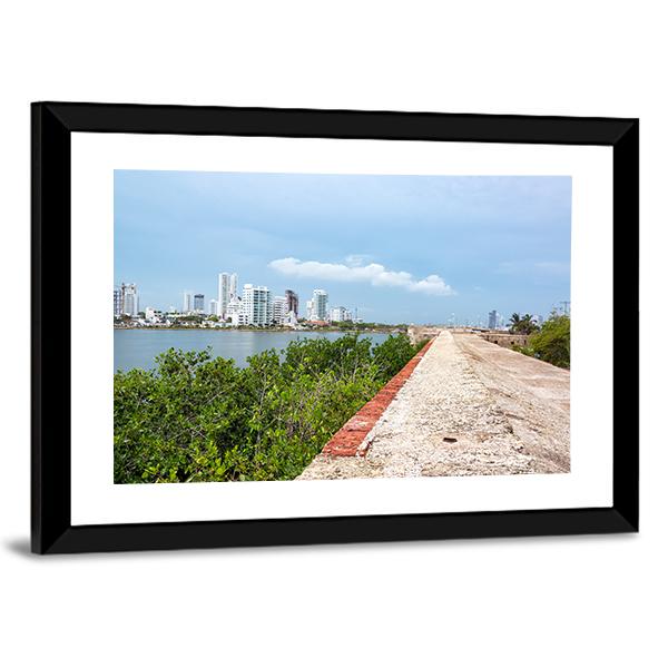 Defensive Wall Of Cartagena Canvas Wall Art-3 Horizontal-Gallery Wrap-25" x 16"-Tiaracle