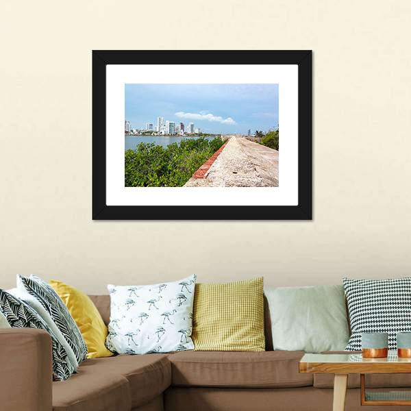 Defensive Wall Of Cartagena Canvas Wall Art-3 Horizontal-Gallery Wrap-25" x 16"-Tiaracle