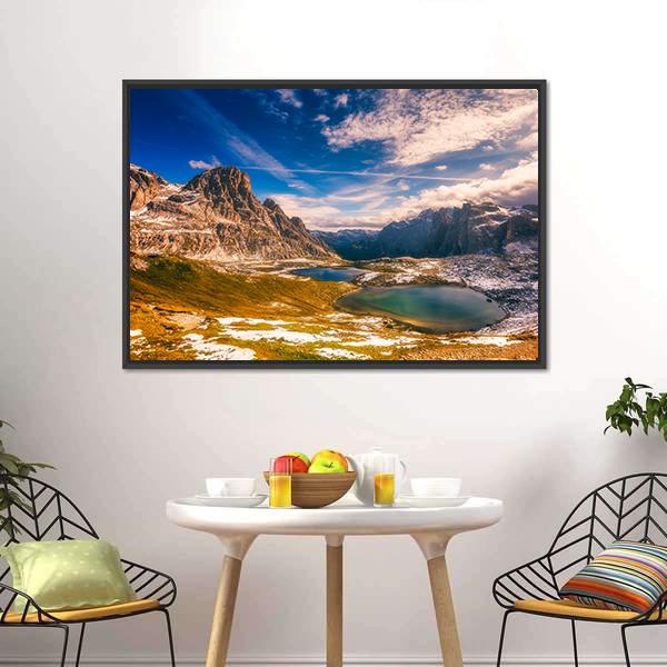 Del Piani Lakes Canvas Wall Art-1 Piece-Floating Frame-24" x 16"-Tiaracle