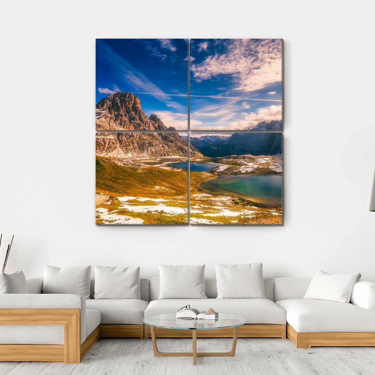 Del Piani Lakes Canvas Wall Art-4 Square-Gallery Wrap-17" x 17"-Tiaracle