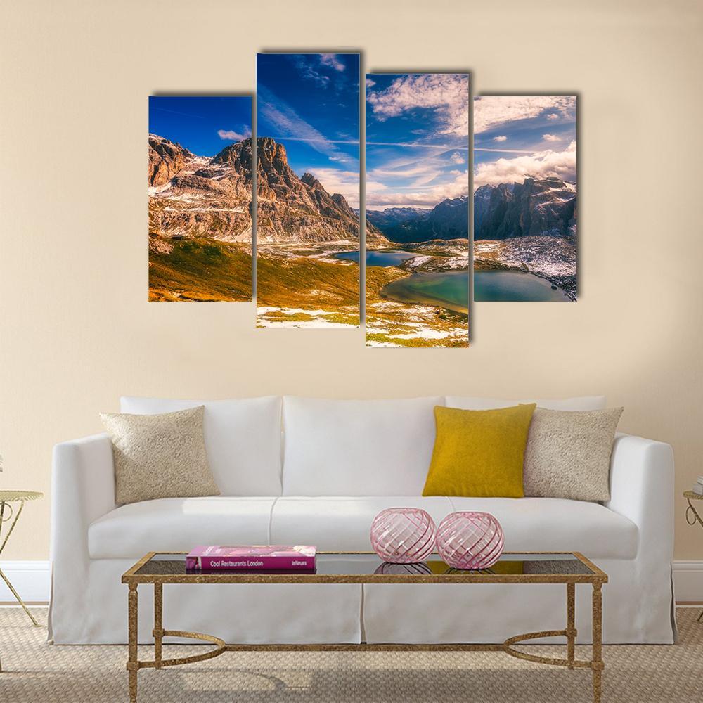 Del Piani Lakes Canvas Wall Art-4 Pop-Gallery Wrap-50" x 32"-Tiaracle