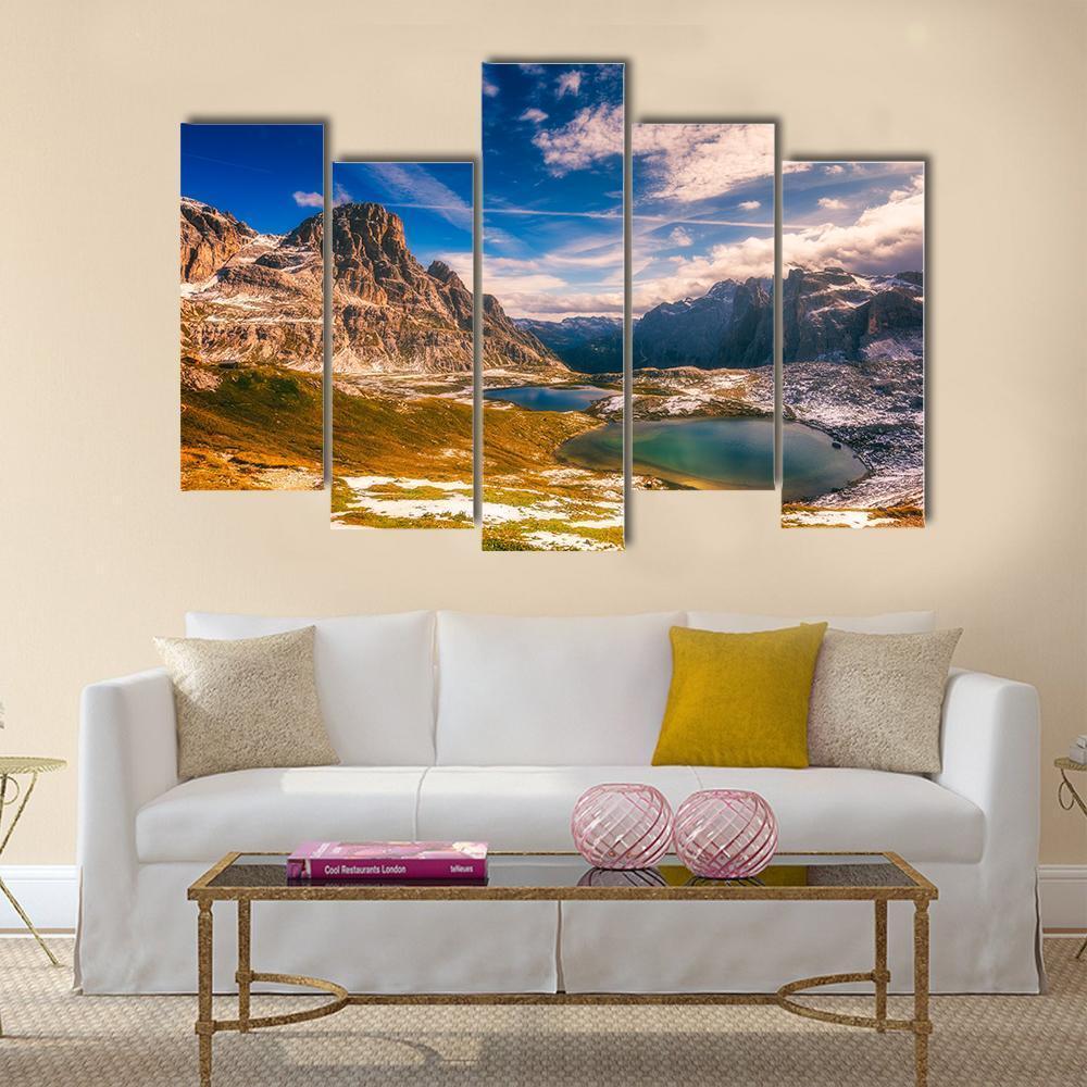 Del Piani Lakes Canvas Wall Art-5 Pop-Gallery Wrap-47" x 32"-Tiaracle