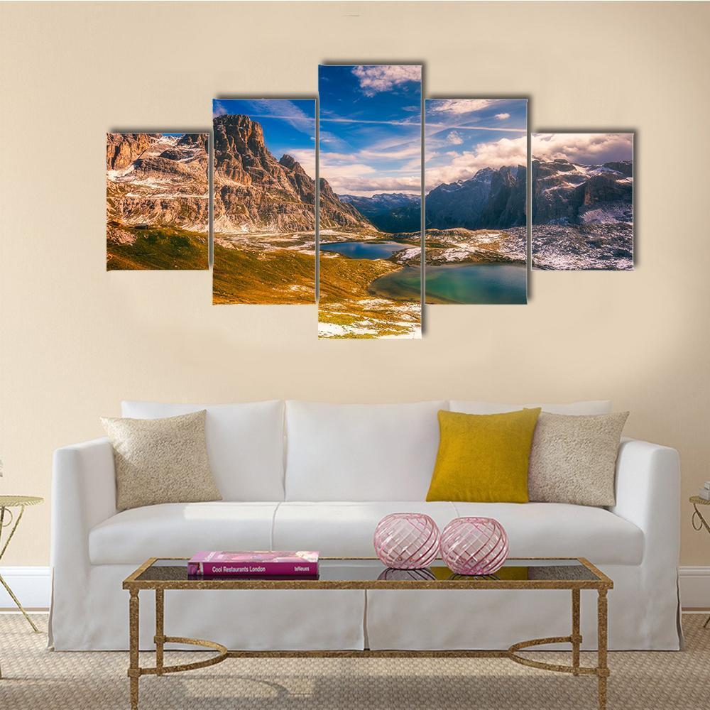 Del Piani Lakes Canvas Wall Art-5 Star-Gallery Wrap-62" x 32"-Tiaracle