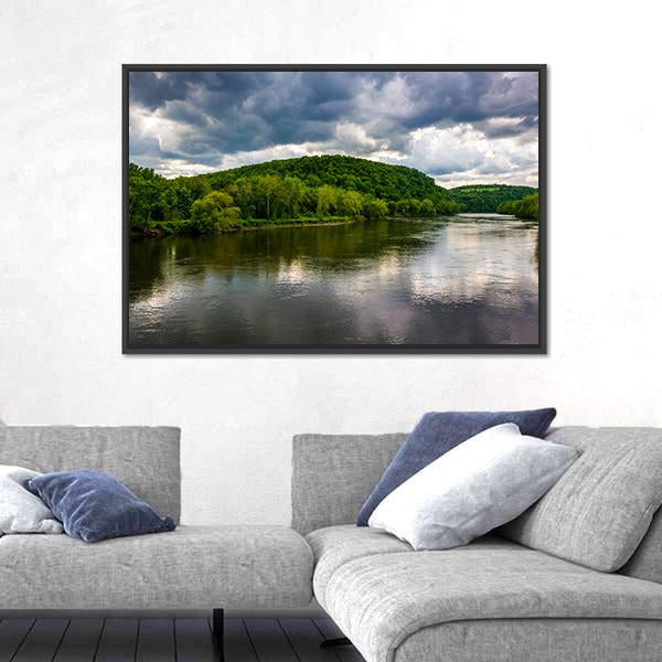 Delaware River Canvas Wall Art-1 Piece-Floating Frame-24" x 16"-Tiaracle