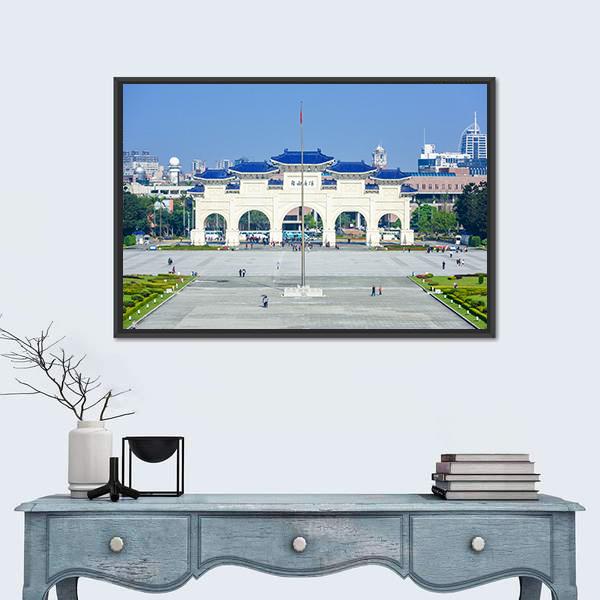 Democracy Memorial Hall In Taipei Canvas Wall Art-3 Horizontal-Gallery Wrap-25" x 16"-Tiaracle