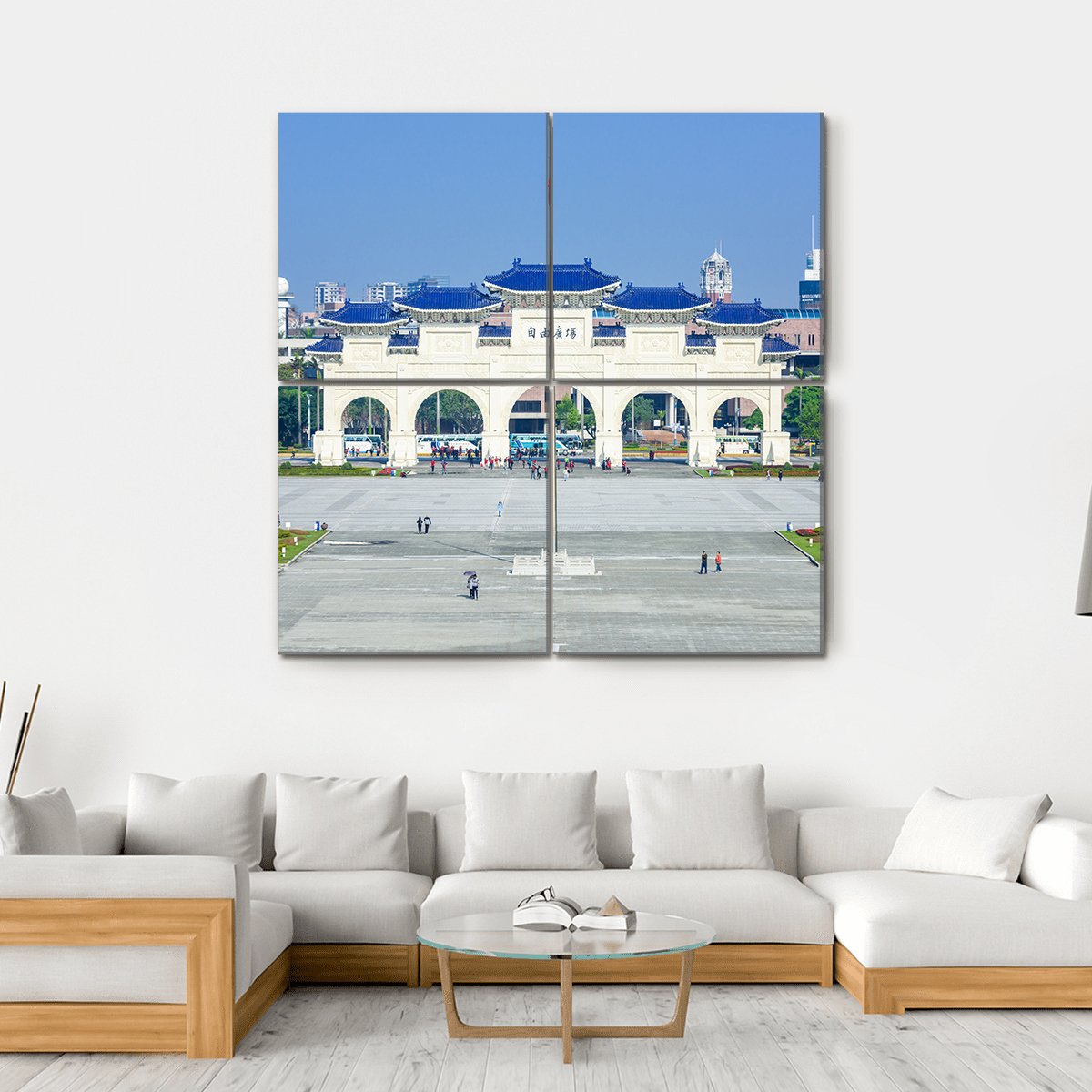 Democracy Memorial Hall In Taipei Canvas Wall Art-4 Square-Gallery Wrap-17" x 17"-Tiaracle