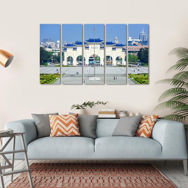 Democracy Memorial Hall In Taipei Canvas Wall Art-5 Horizontal-Gallery Wrap-22" x 12"-Tiaracle