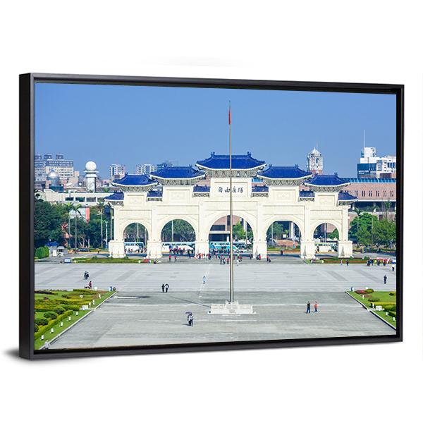 Democracy Memorial Hall In Taipei Canvas Wall Art-3 Horizontal-Gallery Wrap-25" x 16"-Tiaracle