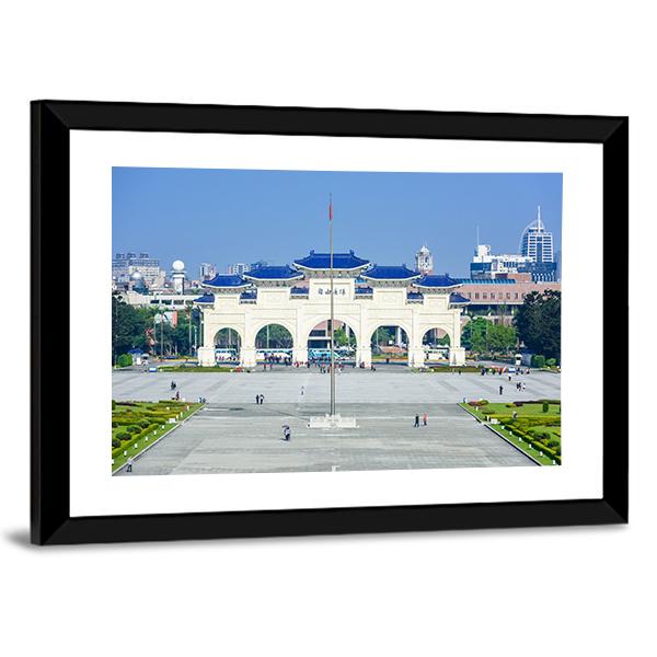 Democracy Memorial Hall In Taipei Canvas Wall Art-3 Horizontal-Gallery Wrap-25" x 16"-Tiaracle