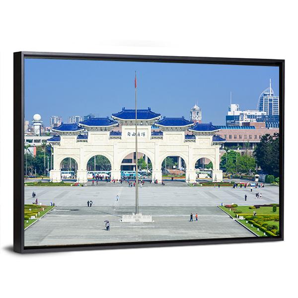 Democracy Memorial Hall In Taipei Canvas Wall Art-5 Horizontal-Gallery Wrap-22" x 12"-Tiaracle