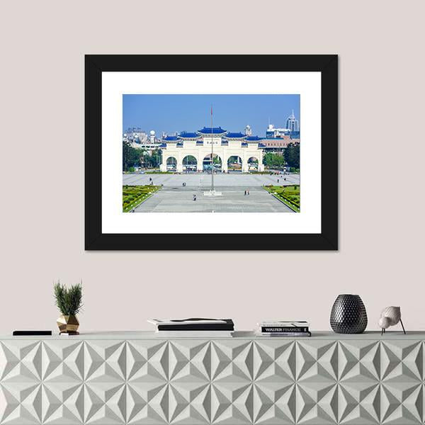 Democracy Memorial Hall In Taipei Panoramic Canvas Wall Art-1 Piece-36" x 12"-Tiaracle