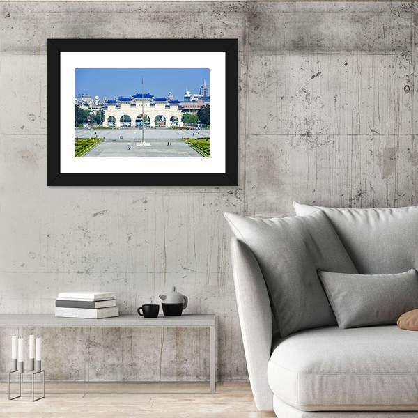 Democracy Memorial Hall In Taipei Panoramic Canvas Wall Art-1 Piece-36" x 12"-Tiaracle