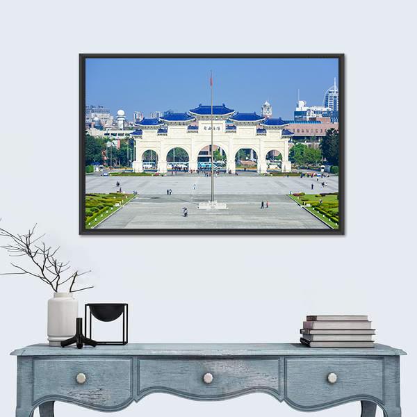 Democracy Memorial Hall In Taipei Panoramic Canvas Wall Art-1 Piece-36" x 12"-Tiaracle